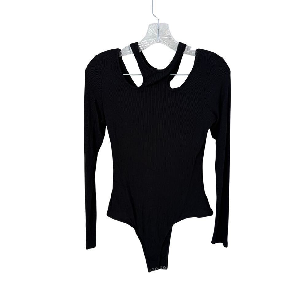 7 For All Mankind Ribbed Long Sleeve High Neck Bodysuit Size Large